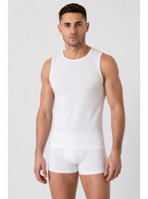 HE Shirt Breiteschulter weiss Vorderansicht am Model